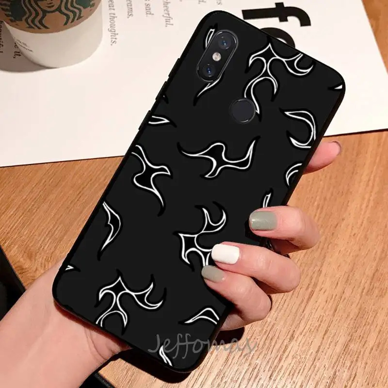 

Fire flame Checkered pattern Phone Case For Xiaomi Redmi note 7 8 9 t max3 s 10 pro lite coque shell cover funda
