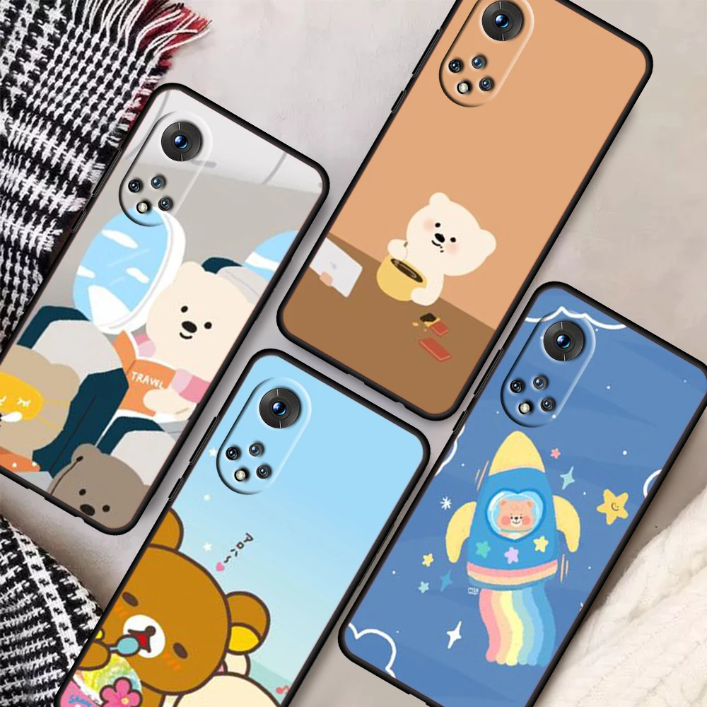 

Cartoon cute things collection For Honor 50 Pro X20 SE V30 Magic3 Pro+ Play 5T 5G 30 Lite 30i 30S Silicone Soft Black Phone Case