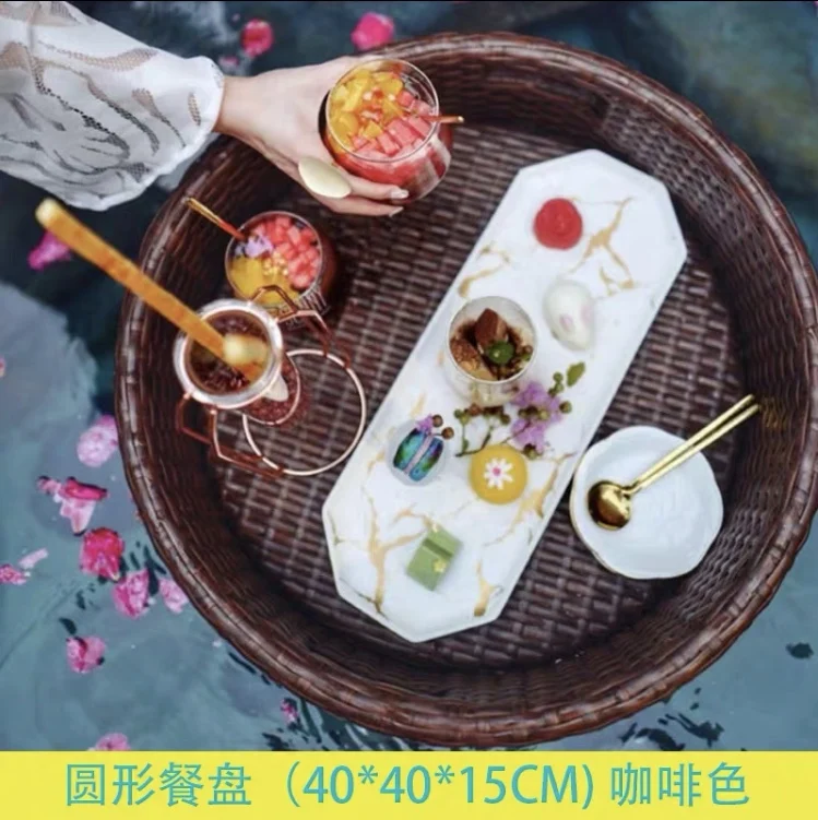 Бесплатная доставка Ротанговые дворники боковой стол расслабленный твист отель