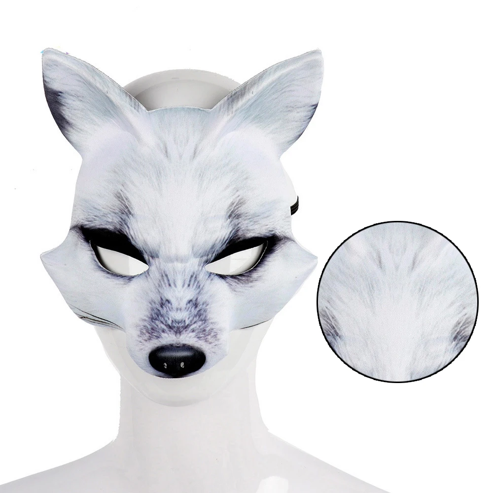 Хэллоуин животное Реалистичная взрослая лиса Половина лица маска уникальные