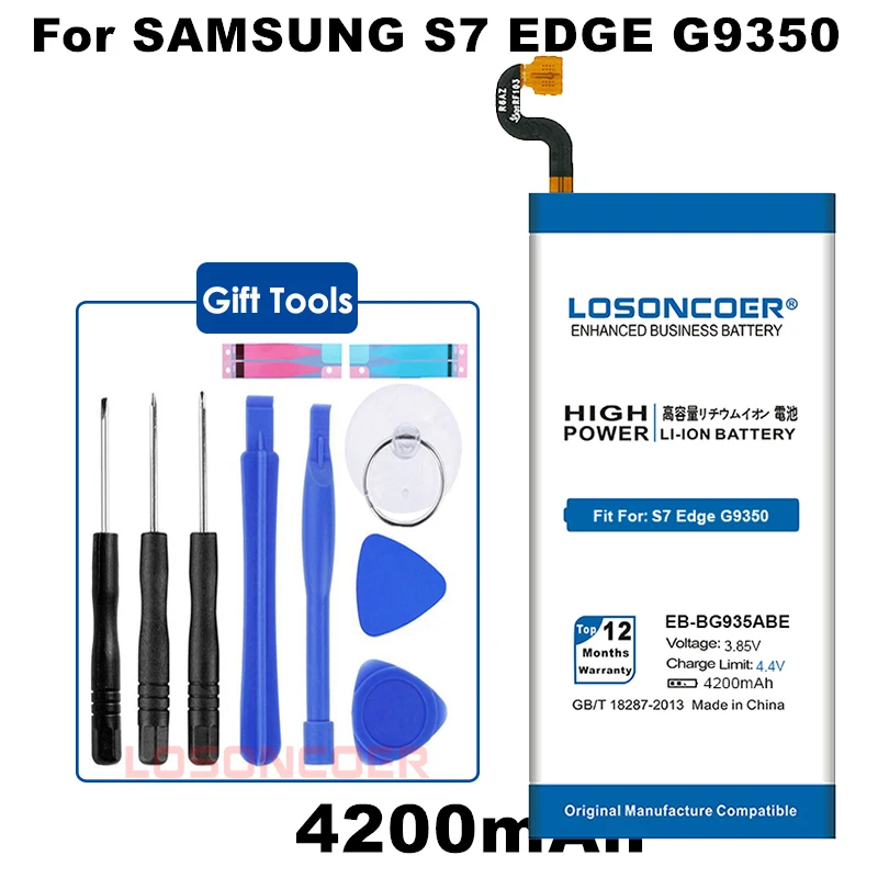 LOSONCOER 4200 мА/ч, EB-BG935ABE для samsung Galaxy S7 край Батарея G9350 G935 G935F G935A G935FD G935P G935W8 G935V G935T G935R4