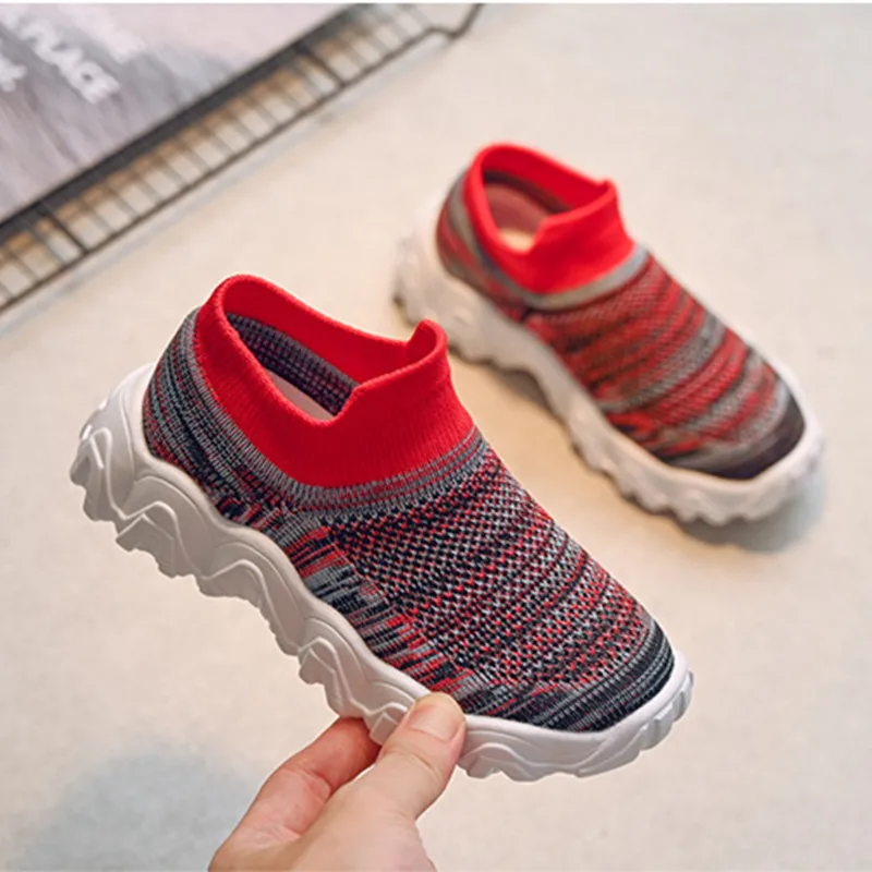 

Kids Sneakers Running Children Shoes Boys Sport Shoes Girls Mesh Breathable Knitted Socks Sneakers Outdoors Soft Casual Shoes