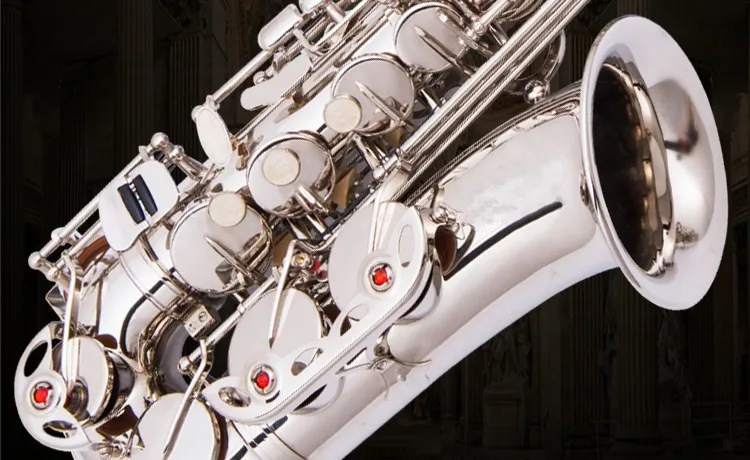 

New Arrival Alto Eb Tune Saxophone Brass Nickel Silver Plated Sax E Flat Musical Instrument With Case Mouthpiece Free Shipping