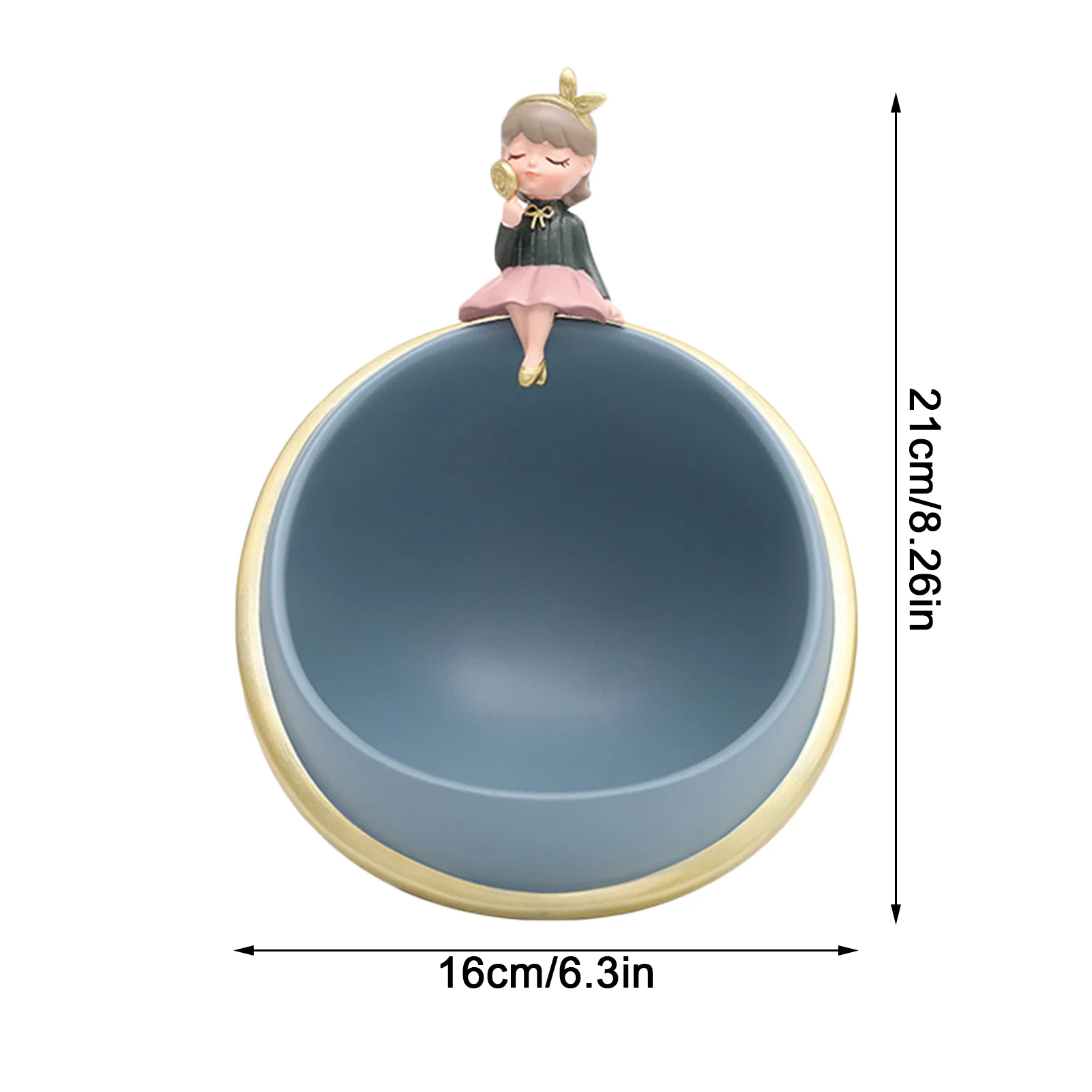 

Resin Planet Porch Key Storage Box Planet Girl Storage Tray Artistic Desktop Decoration 2 Color Snack Girl Sitting Planet Model