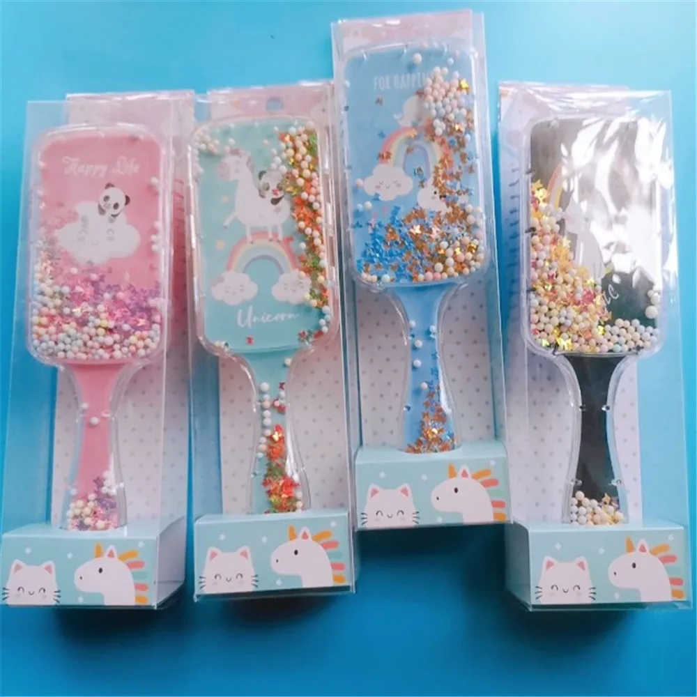 

1pc Cute Cartoon Animal Sequins Anti-static Hair Brush Massage Airbag Comb Shower Wet Hair Styling Tool Salon Hair Accessories