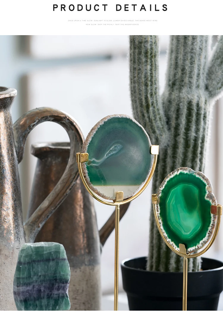 Креативные украшения из зеленого натурального агата домашние аксессуары для