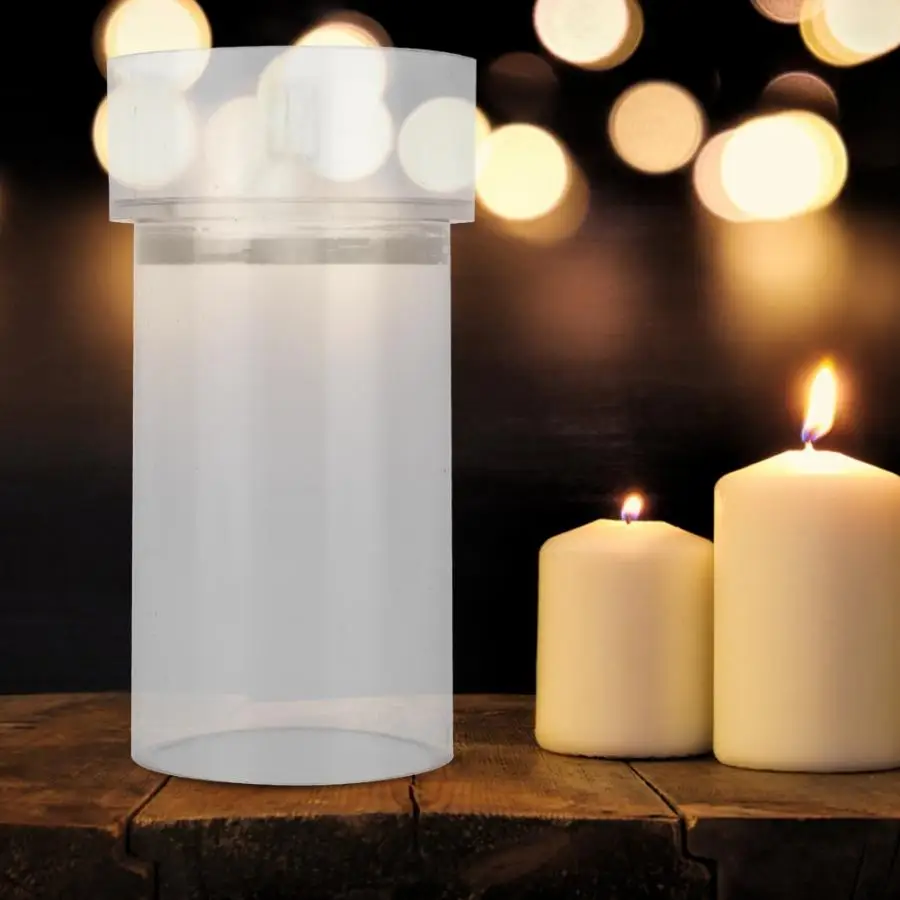 Transparent Plastic Candle Mold Church Tip Candle Making Mould with Metal Cover DIY Tool 3 Sizes