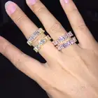 Женское кольцо с цирконом из кристаллов, обручальные кольца ручной работы с радужными трапециевидными камнями, свадебные аксессуары