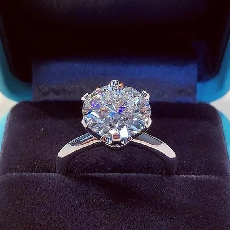 

Trendy Eternity 1ct Wedding Rings for Women Exquisite Silver Color Cubic Zirconia Engagement Rings for Women Fashion Jewelry