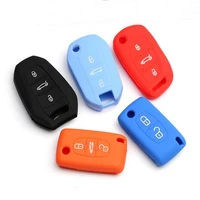 tonlinker interior multi color silicone key case for citroen series 2012 22 car styling 1 pcs silicone gel key cover case