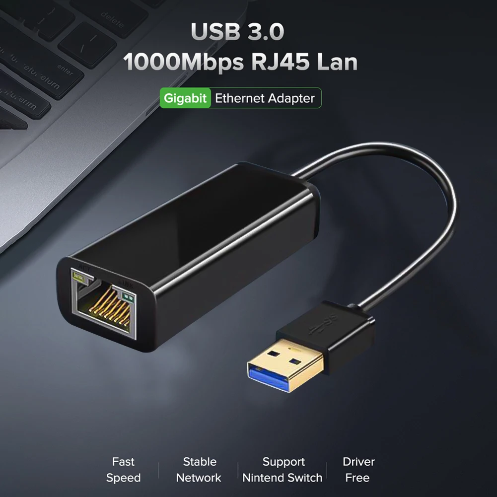 USB 3.0 Ethernet Adapter Network Card to RJ45 Lan 10/100/1000Mbps Gigabit LAN for Laptop PC Smart TV Box | Компьютеры и офис