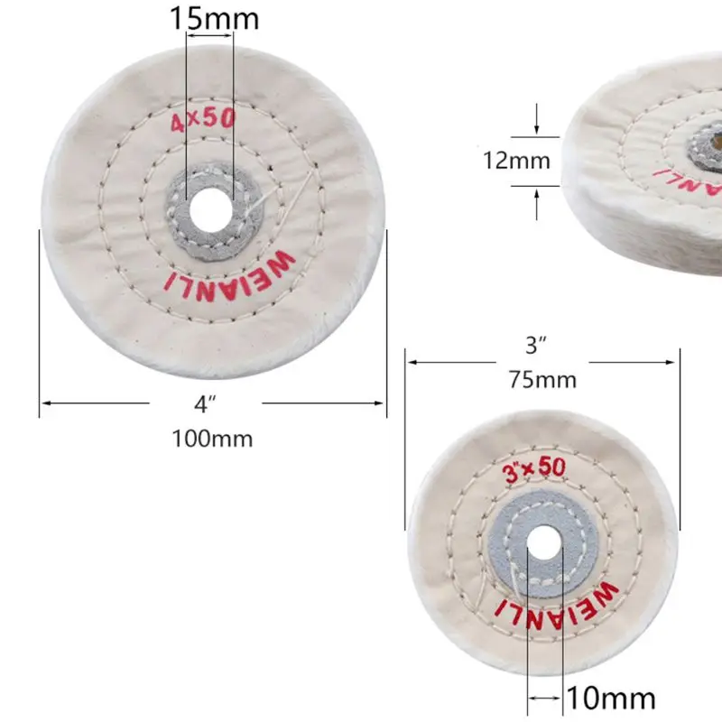 

Полировальная насадка, тканевый полировальный круг, 3, 4 дюйма, буферный инструмент для чистки, абразивные инструменты
