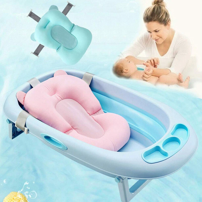 Bañera plegable para bebés recién nacidos suministros para bebés con forma de flores manta de baño suave bañera encantadora para la protección del baño del bebé JK894294