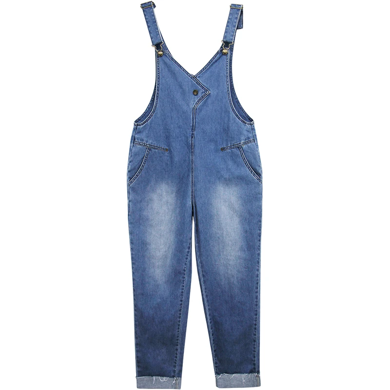 

Jeans overalls for women, a new style of loose-fitting, straight-leg jeans for students