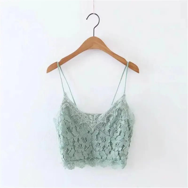 Летний сексуальный короткий топ с бретелькой через шею женский кружевной топик