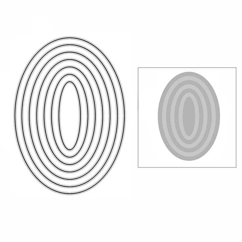 

New 2021 Ovals Nesting Frame Background DIY Craft Metal Cutting Dies for Scrapbooking and Card Making Decor Embossing No Stamps