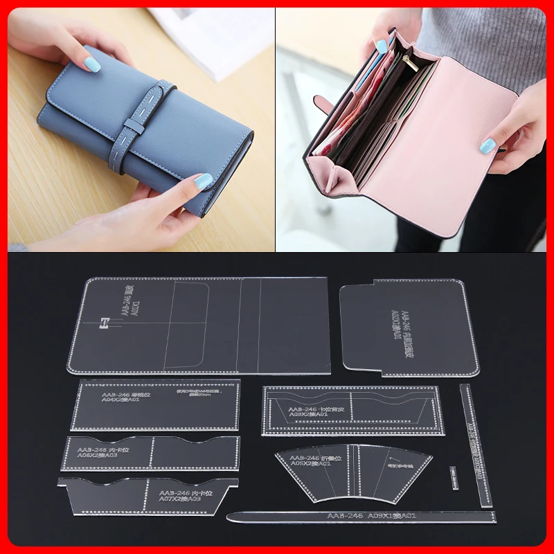 1 комплект Длинный кошелек DIY ручной кожаный бумажный узор сумочка акриловый