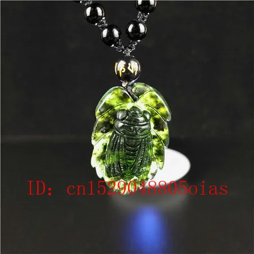 Сертифицированный китайский натуральный черный зеленый нефрит Cicada кулон