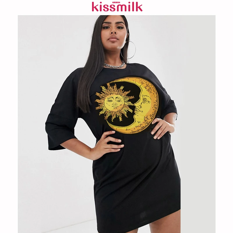 Женская уличная футболка Kissmilk Повседневная Свободная большого размера с