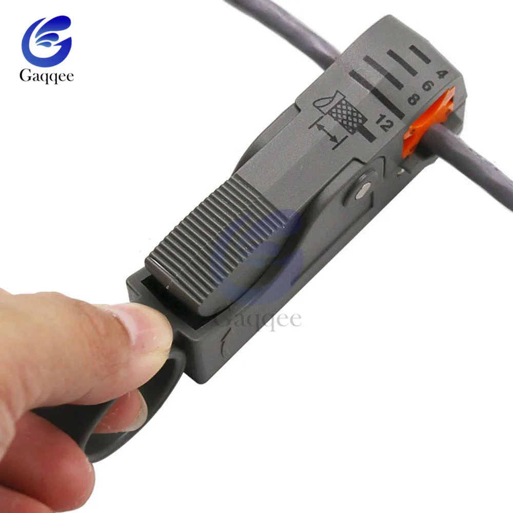 Household Multi Cutter Tool Rotary Cable Stripper Adjustable Double Blades RG6/59 Wire Stripper Automatic Cable Cutter Pliers