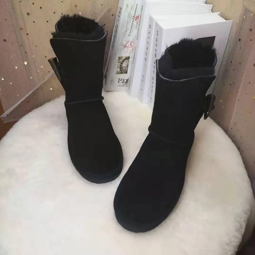 Женская обувь; Натуральная воловья кожа; зимние сапоги; натуральный мех; Botas Mujer; зимняя женская обувь из натуральной шерсти
