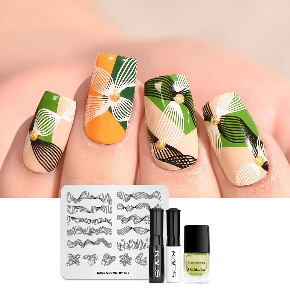 set 1 KADS Nail Art штампованные пластины природа Мода серии шаблоны для стемпинга рисунки для маникюра Лак для стемпинга трафарет для штамповки - Цвет: set 1