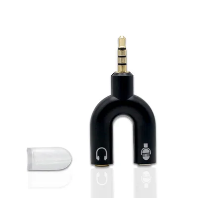 

100pcs Laptop Mobile Lover headset Spliter mobile phone Converter line 3.5mm conversion head microphone adapter