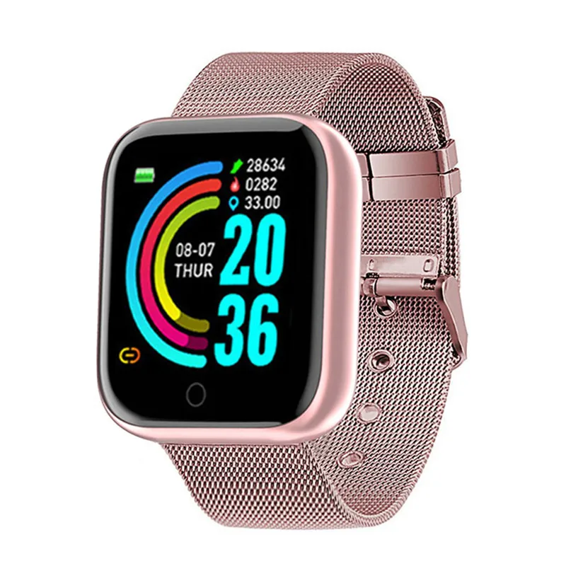 

reloj inteligente con control del ritmo cardiaco para hombre y mujer, pulsera deportiva para android ios, color rosa, 2021