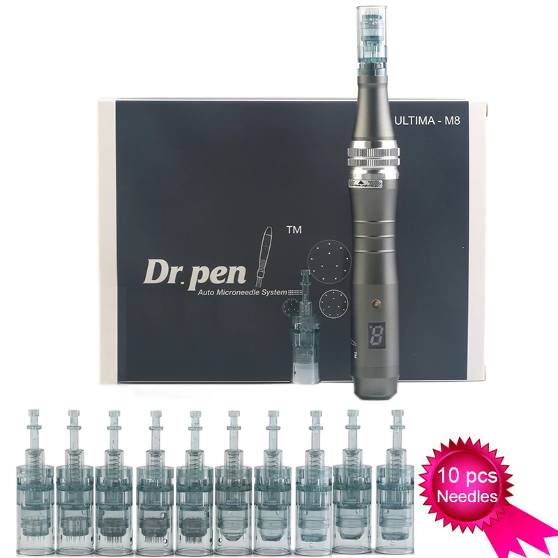 

High Quality Wireless Dr. Pen Ultima M8 Of Digital Display 6 Levels Microneedling Of Rechargeable Skin Care Kits With 10 Needles