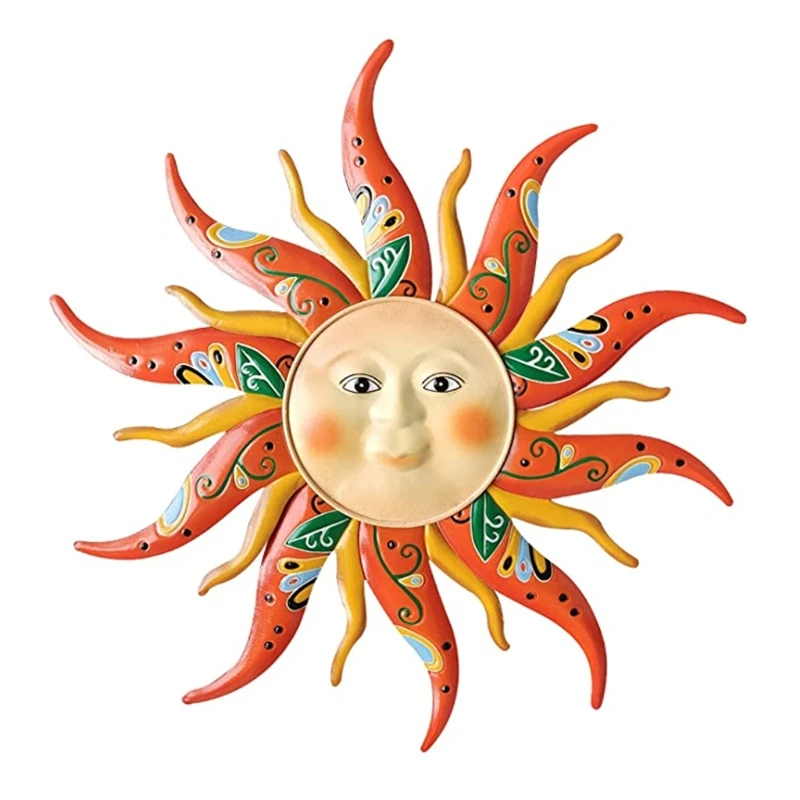 

Настенное художественное украшение, металлическая художественная подвеска в виде Солнца и Луны, украшение для дома и улицы, сада, офиса, раб...