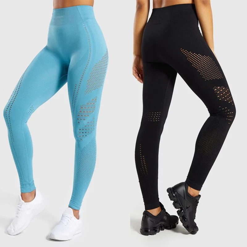 

Women Yoga Leggings Hollow Breathable Push Up High Waist Gym Sport Fitness Workout Trousers Jogging Female Stretchy Fitness Pant