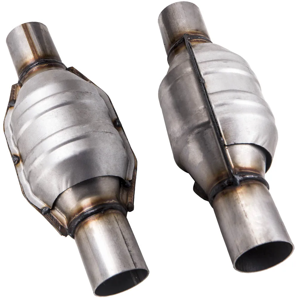 

2 Set 53005 2x2.25" 13'' Universal Front High Flow Performance Stainless Catalytic Converter 2.25inch Weld-on Connection steel