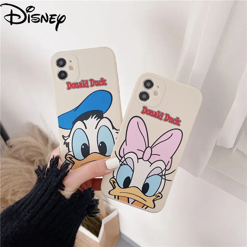 

Disney Cartoon Donald Duck Daisy Couple Transparent Phone Case for iPhone12/12mini/12promax/11pro/11promax/7/8/se2/xr/xs/xsmax