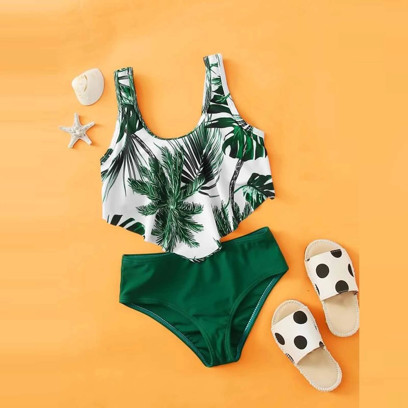

Summer New Toddler Baby Girl Swimwear Print Swimsuit Bathing Beach Wear Bathing Suit Kids Girls Bikini Set детский купальник E2