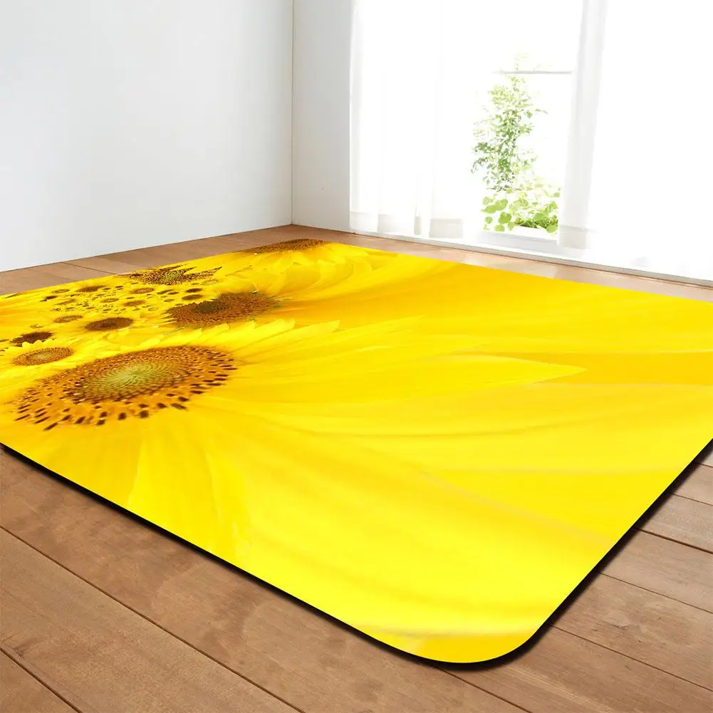 

DishyKooker Modern Flower Printing Carpet Anti-Slip Floor Mat Rug for Living Room Bedroom Restaurant