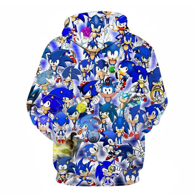 Sonic 3D Модный пуловер худи Повседневная Толстовка с длинными рукавами 3D Одежда для мальчиков и девочек тонкий стиль детский свитер с героями мультфильмов