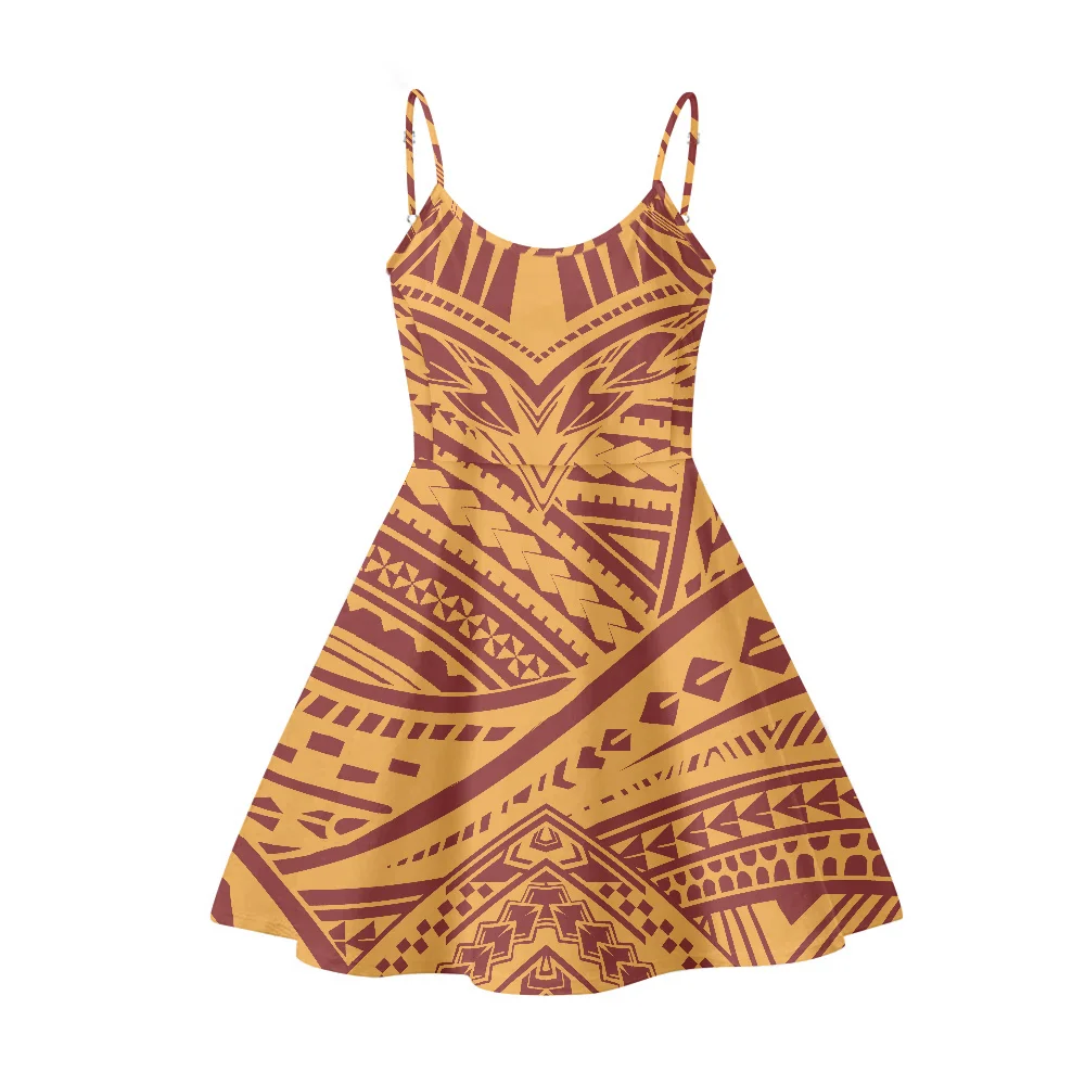 

Cumagical High Quality Maxi Slip Dress Cheap A Line Wedding Dress Custom Women Polynesian Tribal Samoa Printing Low Moq Dropship