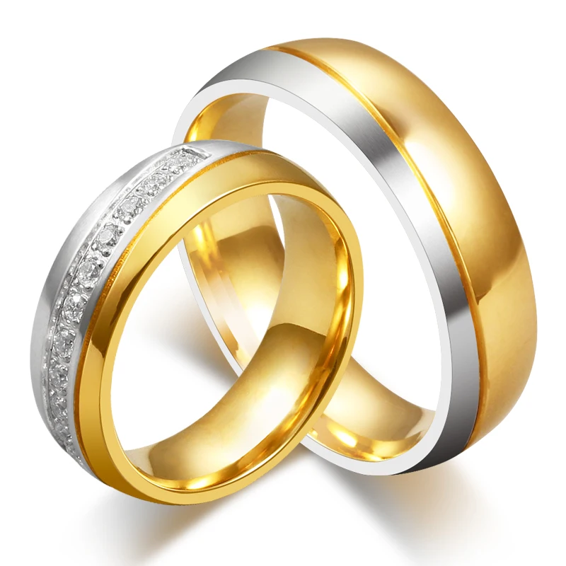 Свадебное кольцо с бриллиантами и фианитами позолоченные кольца для влюбленных