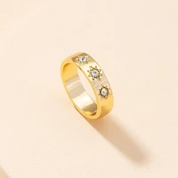 fashion simple retro micro inlaid plain ring ring ladies european and american new hip hop party banquet ring 2021 trend jewelry