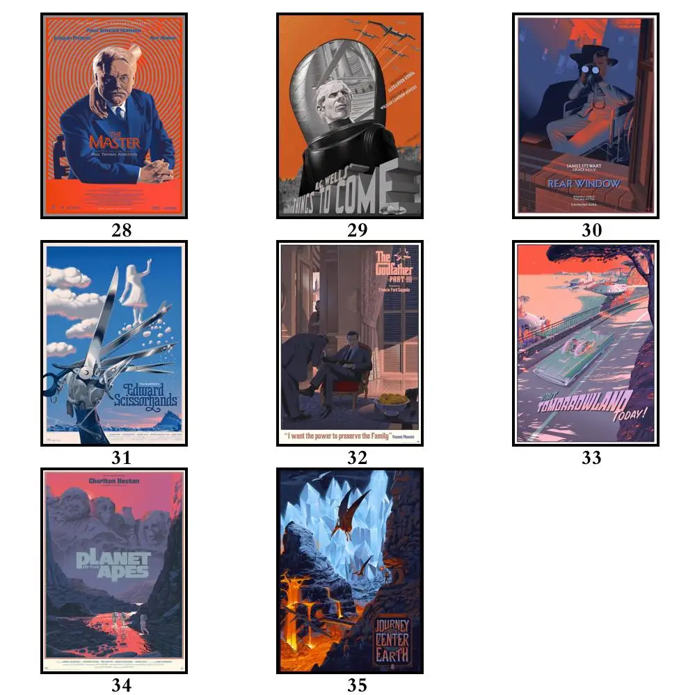 

35 Designs Laurent Durieux Art Work Whitepaper Movie Poster Home Decal Art Painting Funny Wall Sticker for Coffee House Bar 2