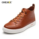 Кроссовки ONEMIX на шнуровке для мужчин и женщин, нескользящие спортивные туфли, обувь для бега, кожаные повседневные на плоской подошве