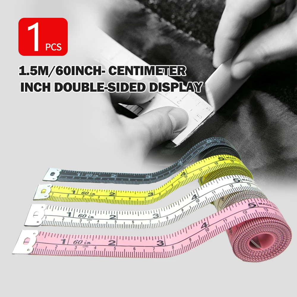 

150cm/60inch Portable Tape Measure Body Measuring Ruler Sewing Tailor Mini Soft Flat Ruler Centimeter Meter Measuring Tape