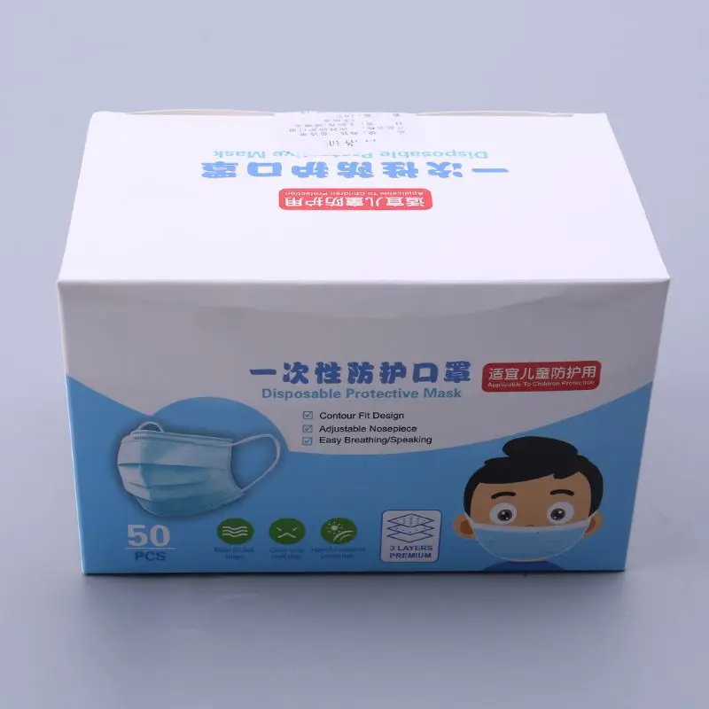 

50pcs Purple Anti-fog Anti-PM2.5 Anti-Dust Disposable Face Mask Breathable Mouth Mask for Children kids Girls Boys Students