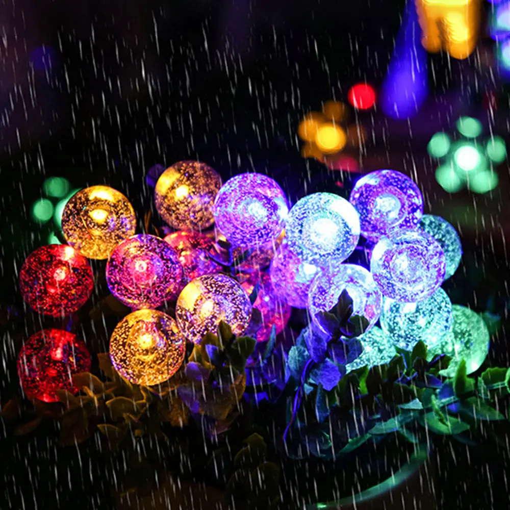 

New 20/200 LEDS Crystal ball 5M/22M Solar Lamp Power LED String Fairy Lights Solar Garlands Garden Christmas Decor For Outdoor