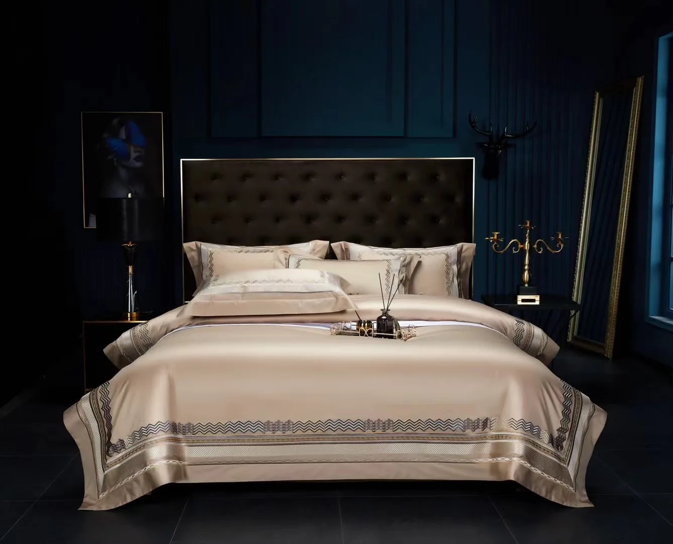 

Роскошный комплект постельного белья 1000TC из египетского хлопка, пододеяльник с вышивкой, мягкая простыня, наволочки, Королевский размер