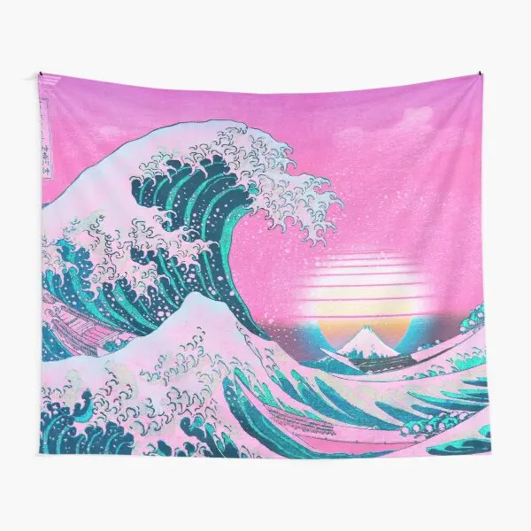 

Vaporwave Aesthetic Great Wave Off Kanag Tapestry Mat Towel Home Yoga Decoration Wall Printed Beautiful Travel Art Room Hanging