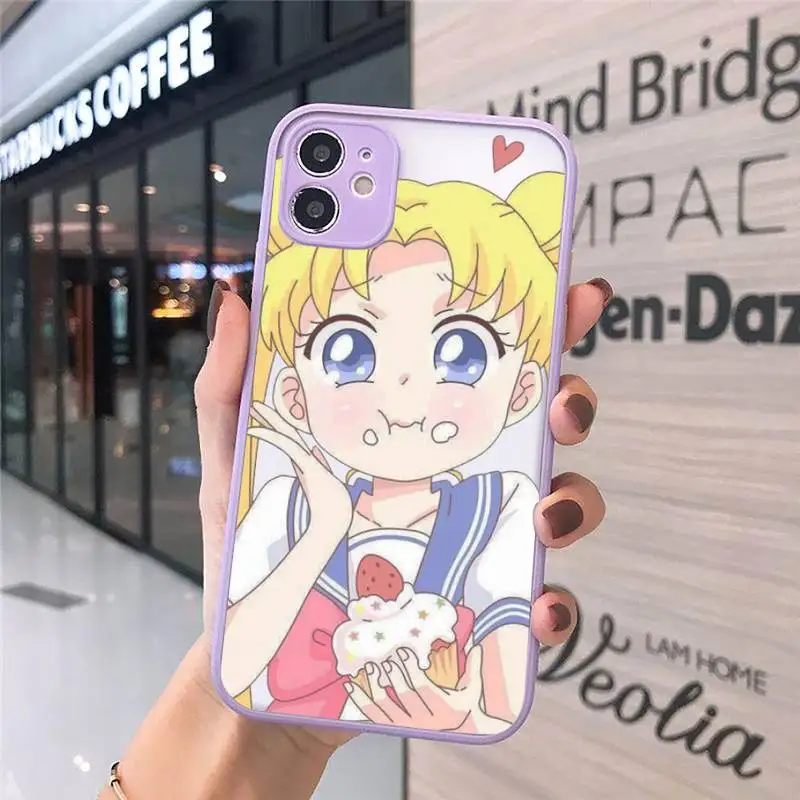 

Japan Anime Sailor Moon Princess Phone Case matte transparent For iphone 7 8 11 12 plus mini x xs xr pro max cover