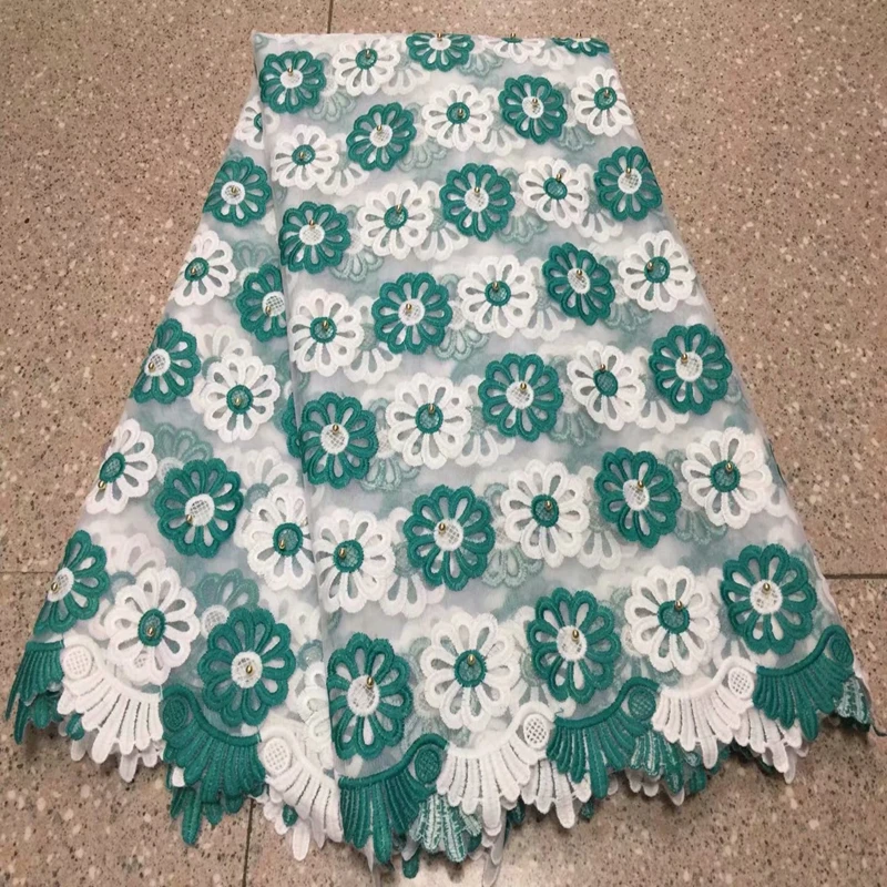 Новейшая ярко-синяя африканская кружевная ткань из бисера 2019 Высококачественная