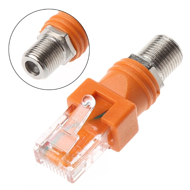

F Female To RJ45 Male Coaxial Barrel Coupler Adapter RJ45 To RF Connector Converter K1AA