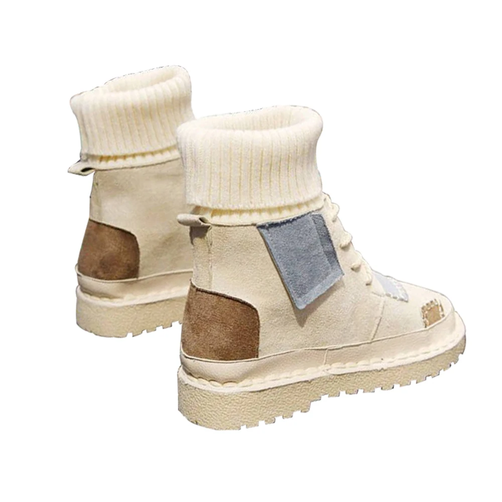 Женские ботинки Лидер продаж модные вязаные ботильоны в стиле пэчворк